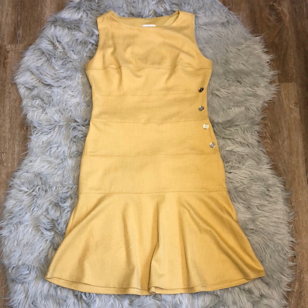 Yellow Polyester Dress